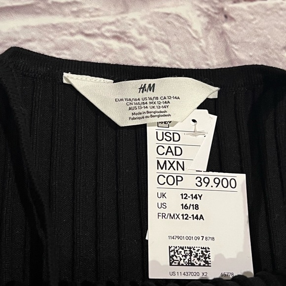 H & M girls black ribbed tank - Picture 5 of 8